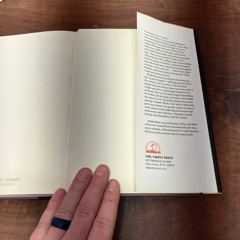 Sound of Impact Adam Shaw 1977 First Edition Signed Aviation Disaster Book